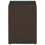 Sidebord Med Glass Topp Brun 3 Stk Polyrotting