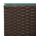 Sidebord Med Glass Topp Brun 3 Stk Polyrotting