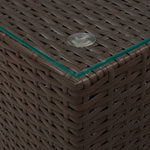 Sidebord Med Glass Topp Brun 3 Stk Polyrotting