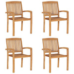 Stablebare Hagestoler 4 Stk Heltre Teak