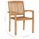Stablebare Hagestoler 6 Stk Heltre Teak