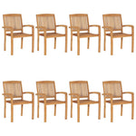 Stablebare Hagestoler 8 Stk Heltre Teak