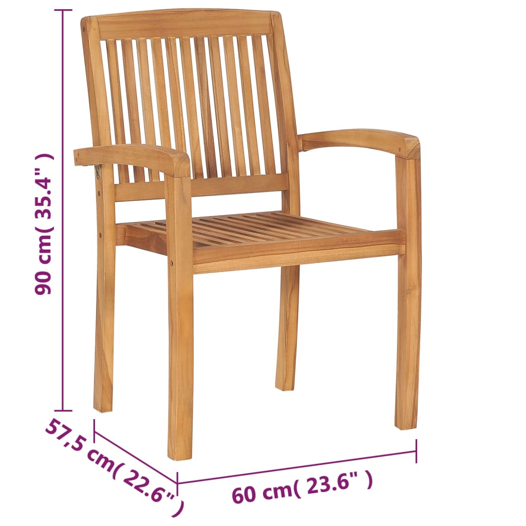 Stablebare Hagestoler 8 Stk Heltre Teak