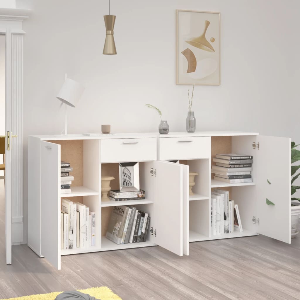 Skjenk Hvit 160X36X75 Cm Konstruert Tre