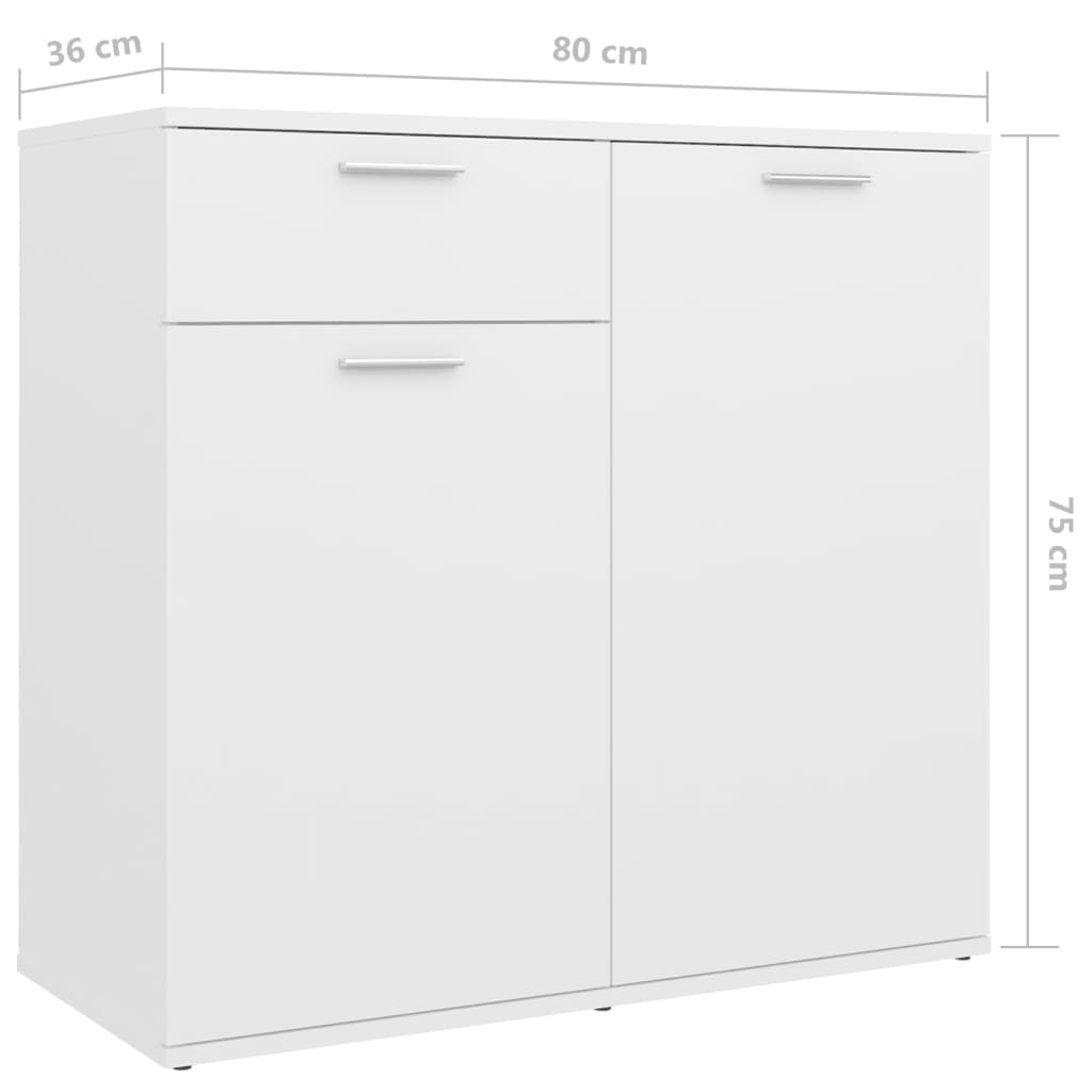 Skjenk Hvit 160X36X75 Cm Konstruert Tre