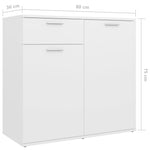 Skjenk Hvit 160X36X75 Cm Konstruert Tre