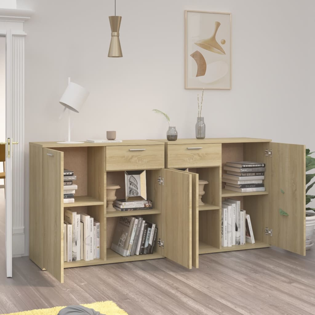 Skjenk Sonoma Eik 160X36X75 Cm Konstruert Tre