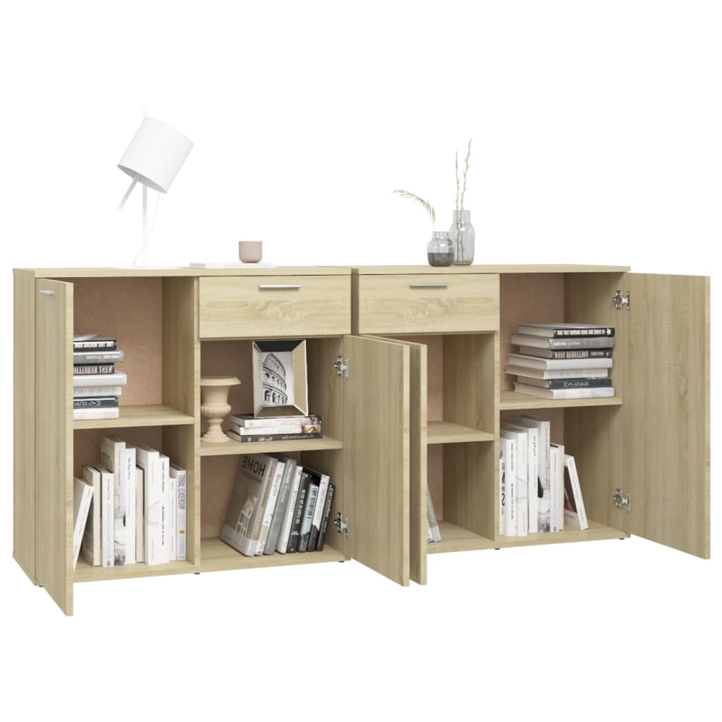 Skjenk Sonoma Eik 160X36X75 Cm Konstruert Tre
