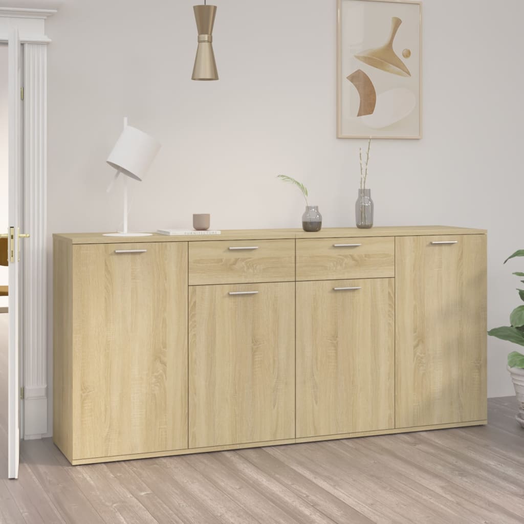 Skjenk Sonoma Eik 160X36X75 Cm Konstruert Tre