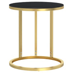 Sidebord Gull Og Svart 45 Cm Herdet Glass
