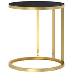 Sidebord Gull Og Svart 45 Cm Herdet Glass