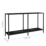 Konsollbord Svart 140X35X75,5 Cm Herdet Glass