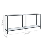 Konsollbord Hvit 180X35X75,5 Cm Herdet Glass
