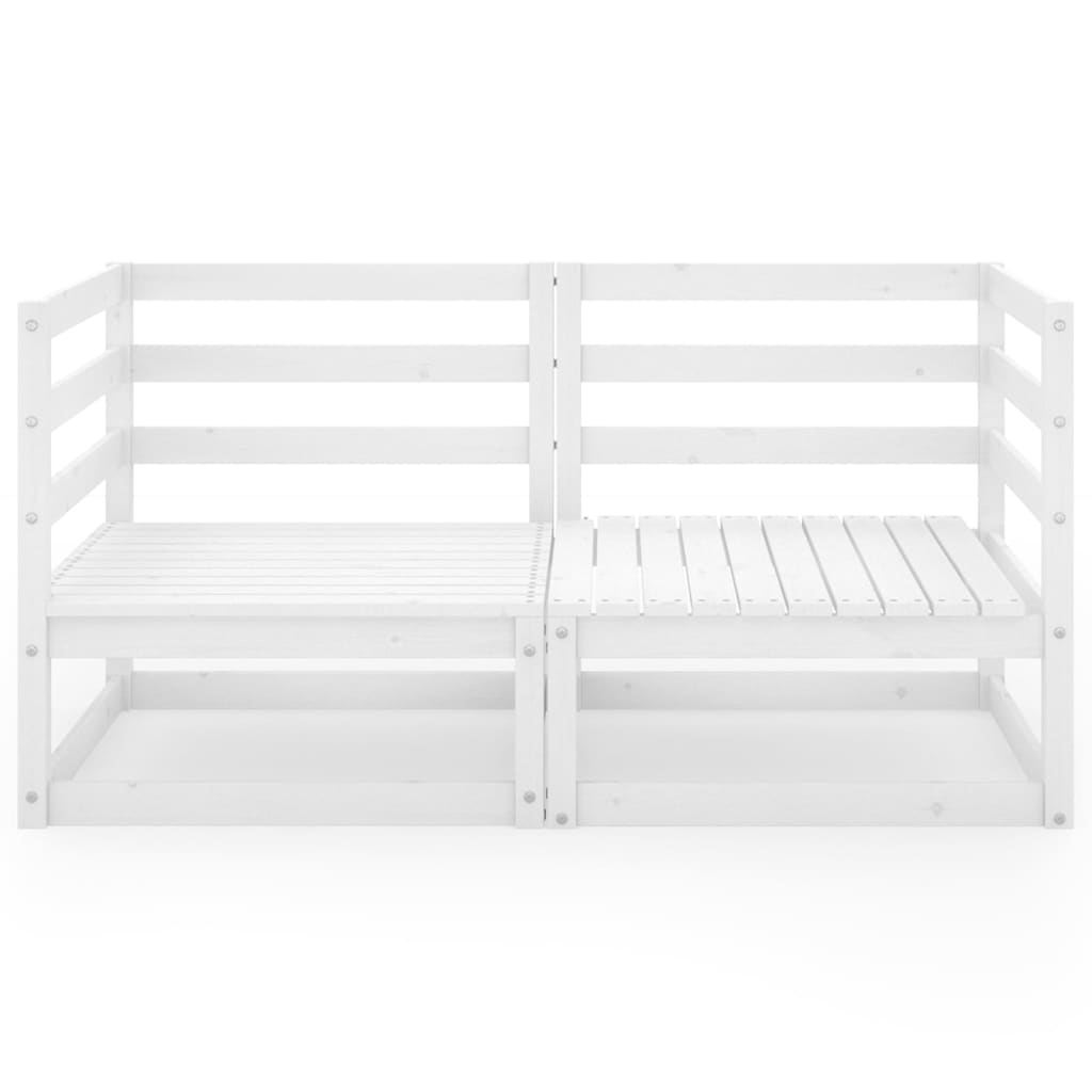 2-Seters Hagesofa Hvit Heltre Furu