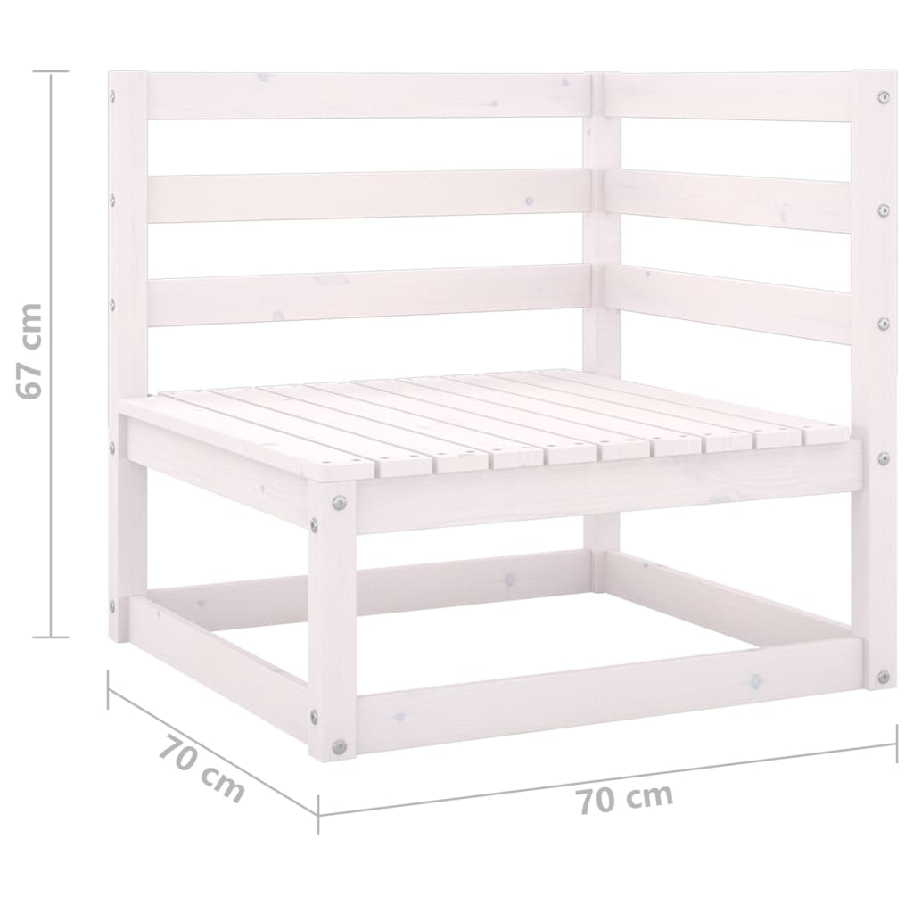 2-Seters Hagesofa Hvit Heltre Furu