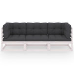 Hagesofa Med Puter 3-Seters Heltre Furu
