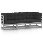 Hagesofa Med Puter 3-Seters Heltre Furu