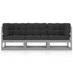 Hagesofa Med Puter 3-Seters Heltre Furu