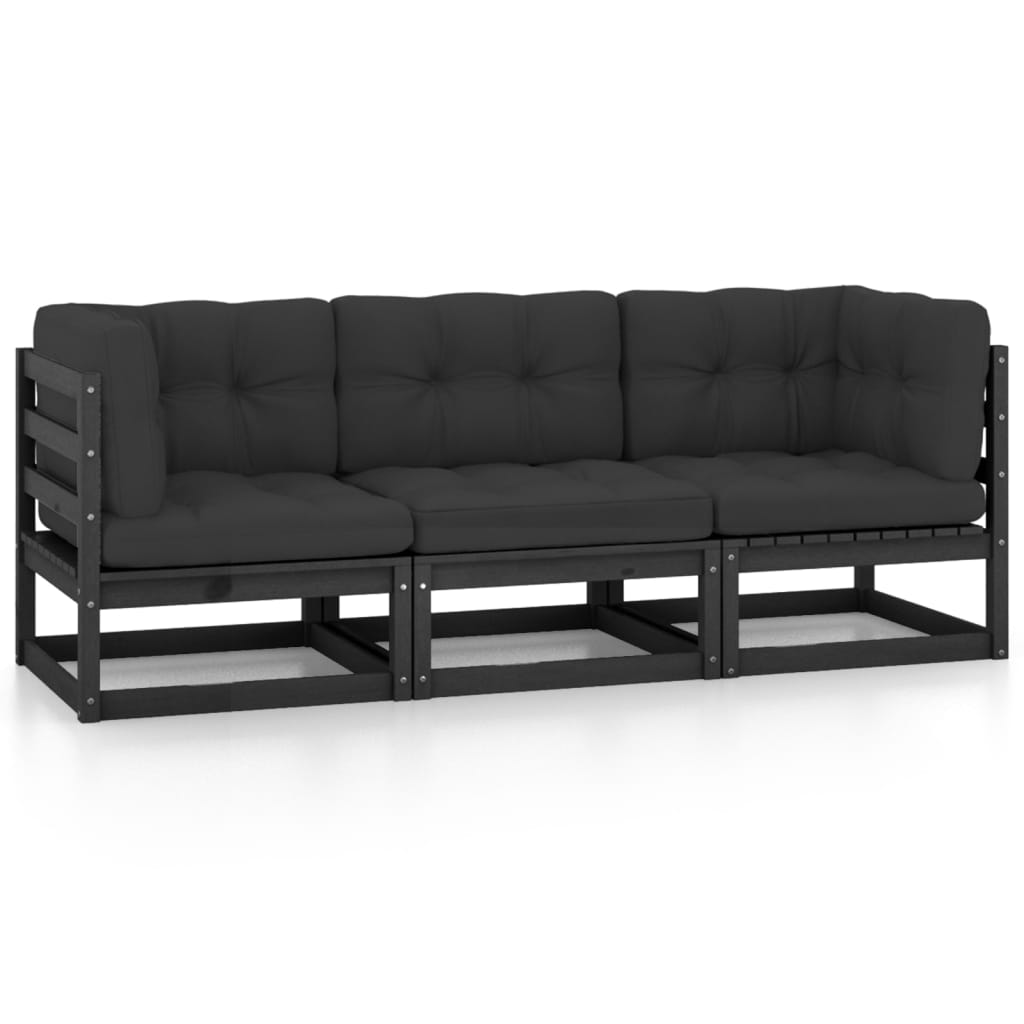 Hagesofa Med Puter 3-Seters Heltre Furu
