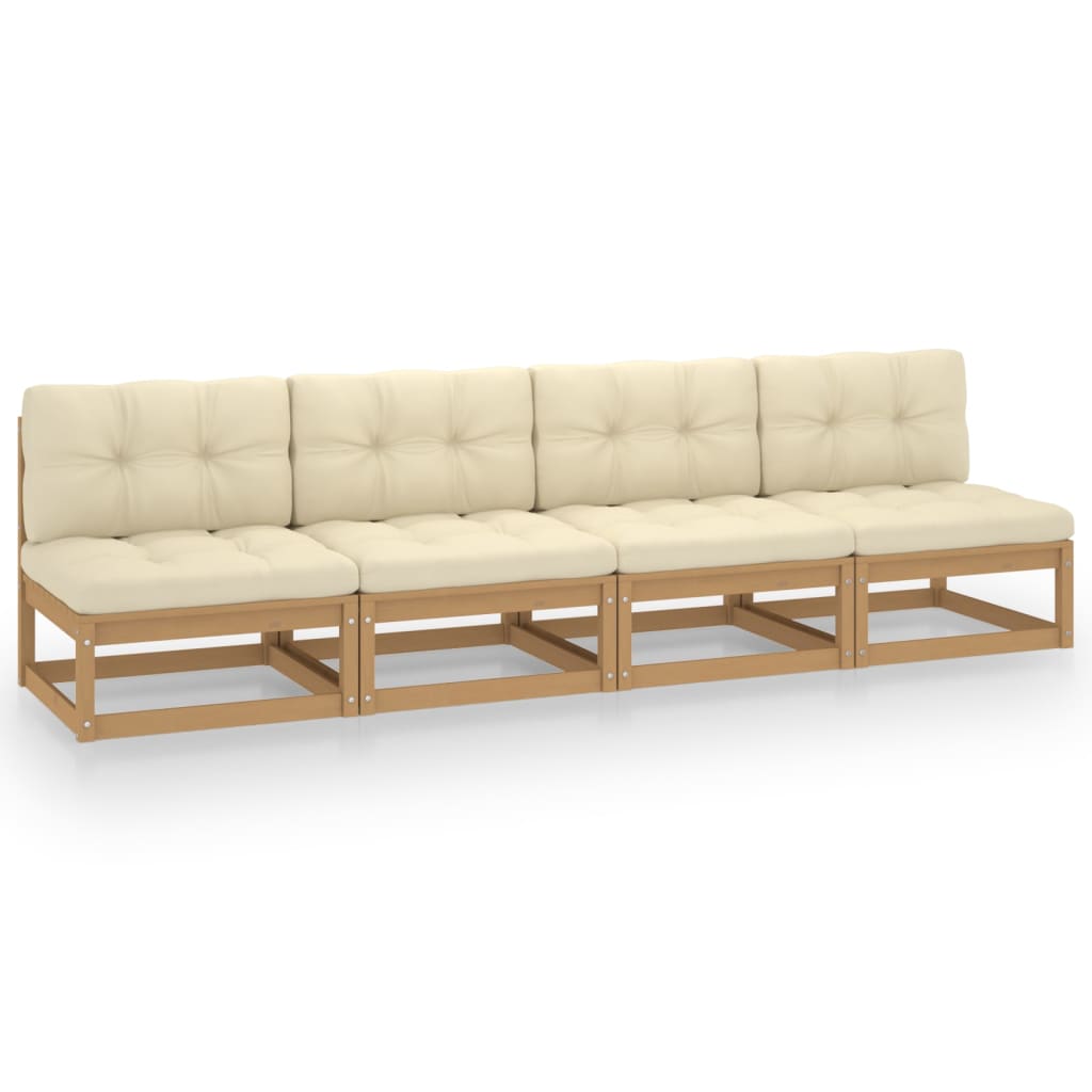 Hagesofa Med Puter 4-Seters Heltre Furu