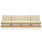 Hagesofa Med Puter 4-Seters Heltre Furu
