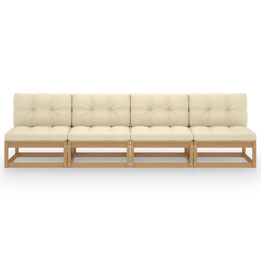 Hagesofa Med Puter 4-Seters Heltre Furu