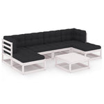 Hagesofagruppe Med Puter 7 Deler Hvit Heltre Furu
