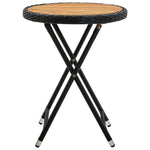 Tebord Svart 60 Cm Polyrotting Og Heltre Akasie