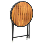Tebord Svart 60 Cm Polyrotting Og Heltre Akasie