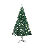 Forhåndsbelyst Kunstig Juletre Med Kulesett Grønn 210 Cm Pvc