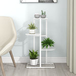 Blomsterstativ Med 4 Etasjer 43X22X76 Cm Hvit Metall