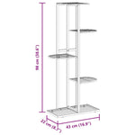 Blomsterstativ Med 5 Etasjer 43X22X98 Cm Svart Metall