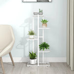 Blomsterstativ 5 Etasjer 43X22X98 Cm Hvit Metall