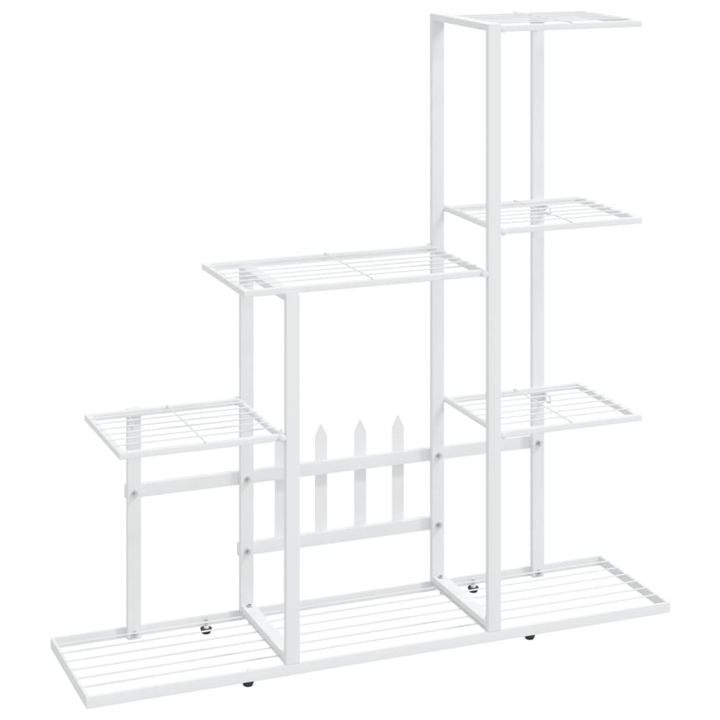 Blomsterstativ 94,5X25X88 Cm Hvit Metall