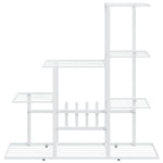 Blomsterstativ 94,5X25X88 Cm Hvit Metall