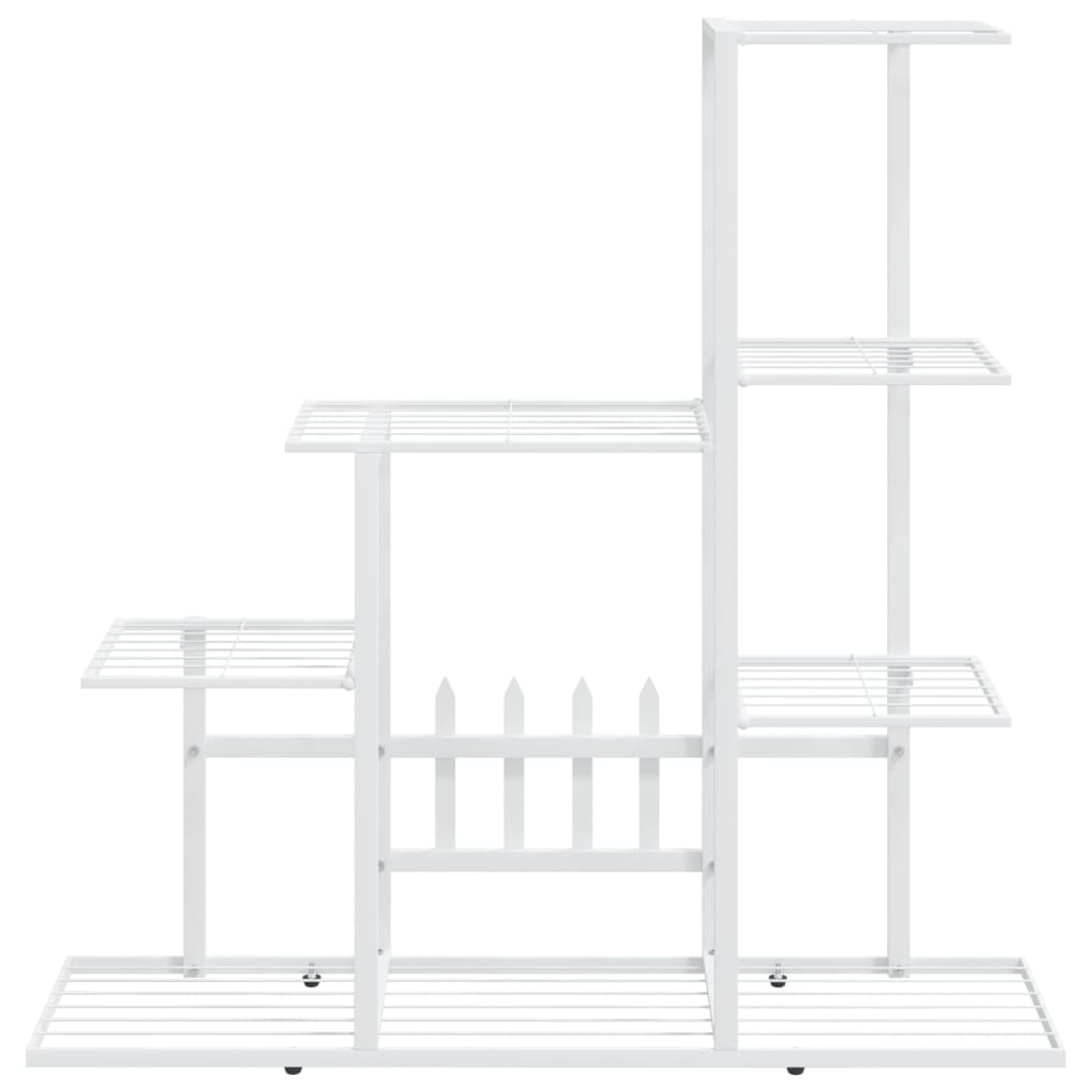 Blomsterstativ 94,5X25X88 Cm Hvit Metall