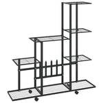 Blomsterstativ Med Hjul 94,5X25X92,5 Cm Svart Metall