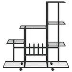 Blomsterstativ Med Hjul 94,5X25X92,5 Cm Svart Metall