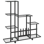 Blomsterstativ Med Hjul 94,5X25X92,5 Cm Svart Metall