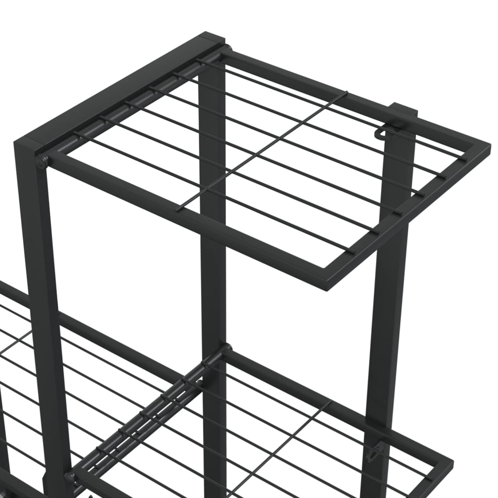 Blomsterstativ Med Hjul 94,5X25X92,5 Cm Svart Metall