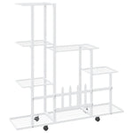 Blomsterstativ Med Hjul 94,5X25X92,5 Cm Hvit Metall