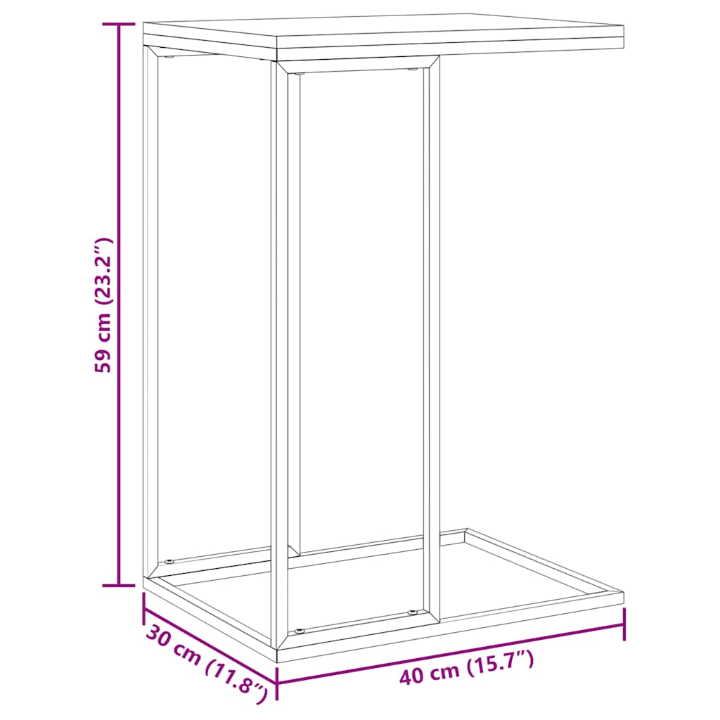 Sidebord Hvit 40X30X59 Cm Konstruert Tre