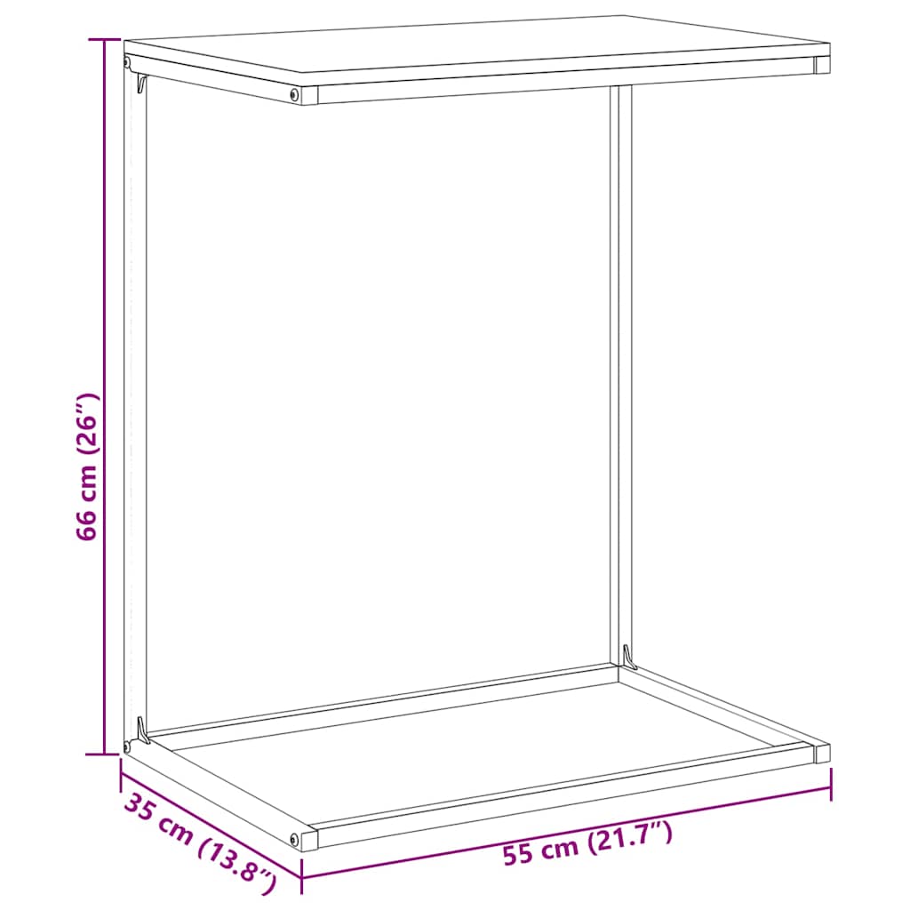 Sidebord Svart 55X35X66 Cm Konstruert Tre
