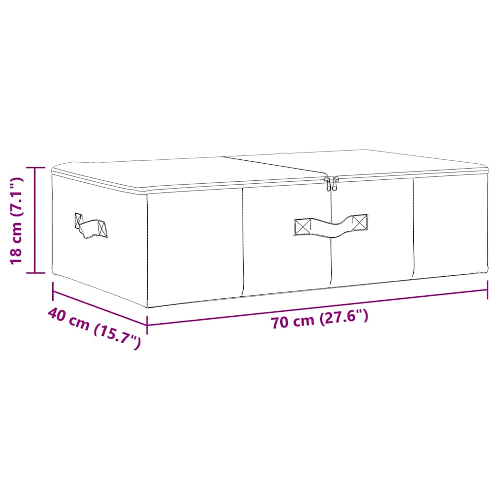 Oppbevaringsbokser 2 Stk Stoff 70X40X18 Cm Grå