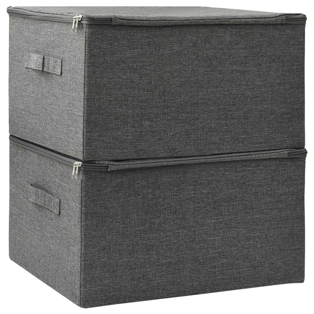 Oppbevaringsbokser 2 Stk Stoff 43X34X23 Cm Antrasitt