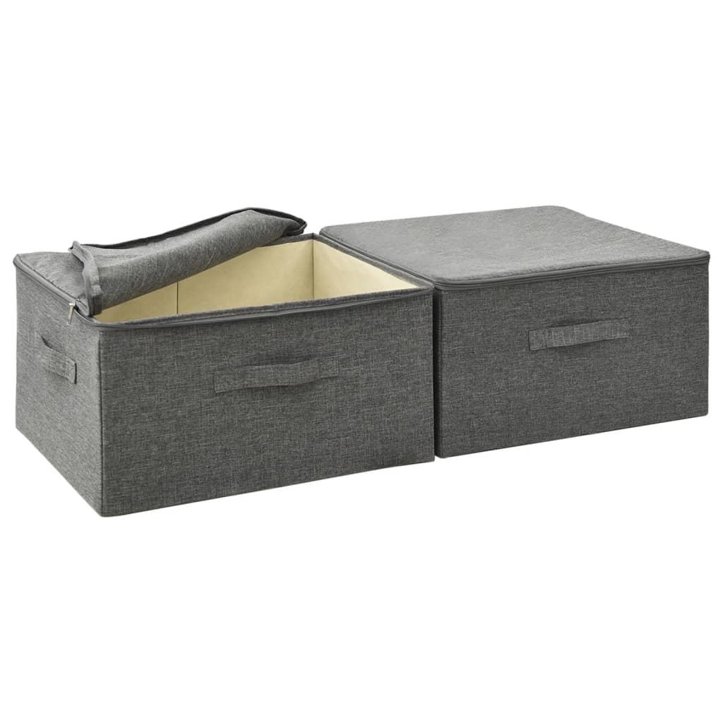 Oppbevaringsbokser 2 Stk Stoff 43X34X23 Cm Antrasitt