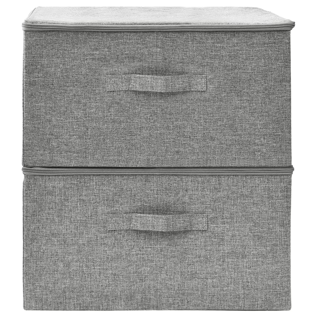 Oppbevaringsbokser 2 Stk Stoff 43X34X23 Cm Grå