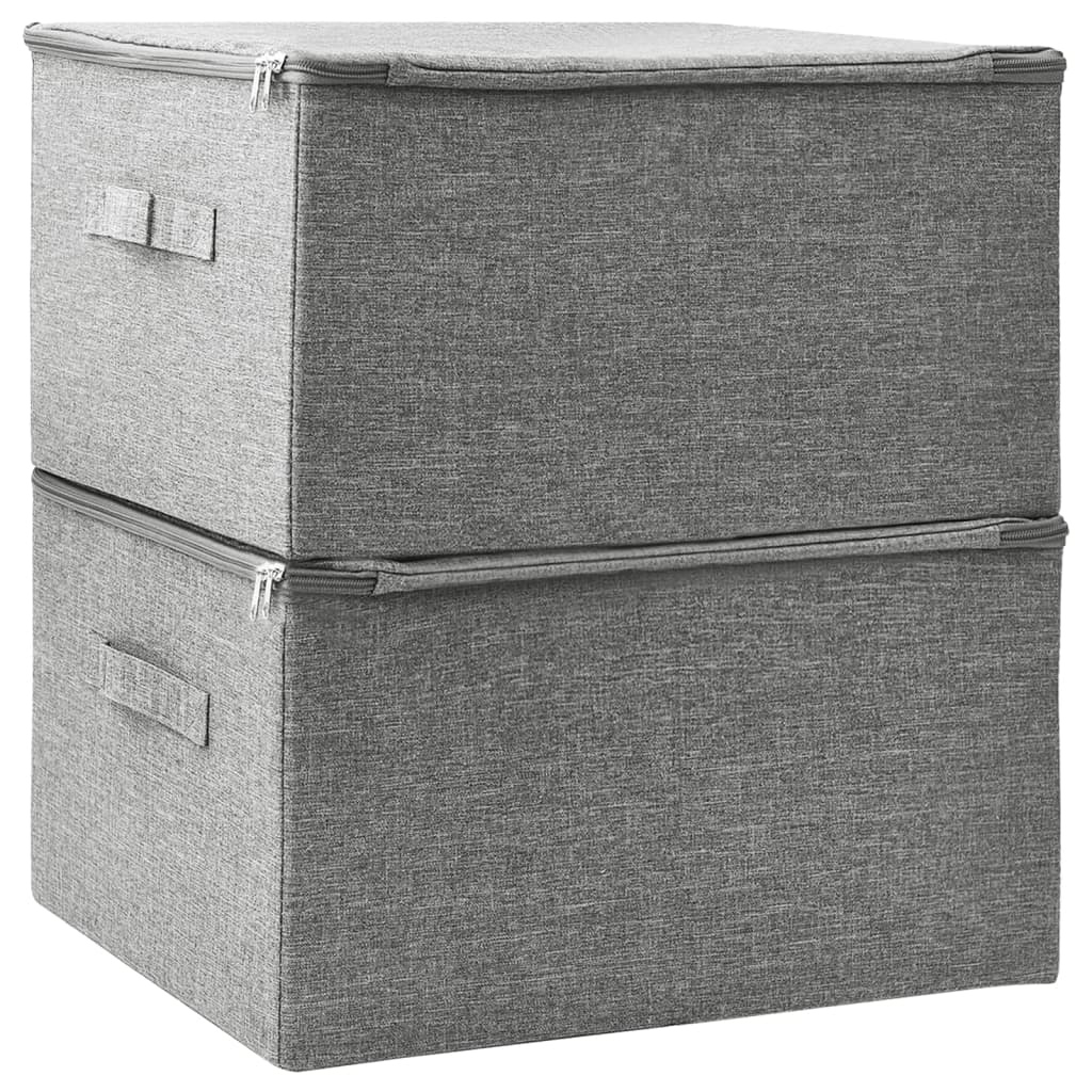 Oppbevaringsbokser 2 Stk Stoff 43X34X23 Cm Grå
