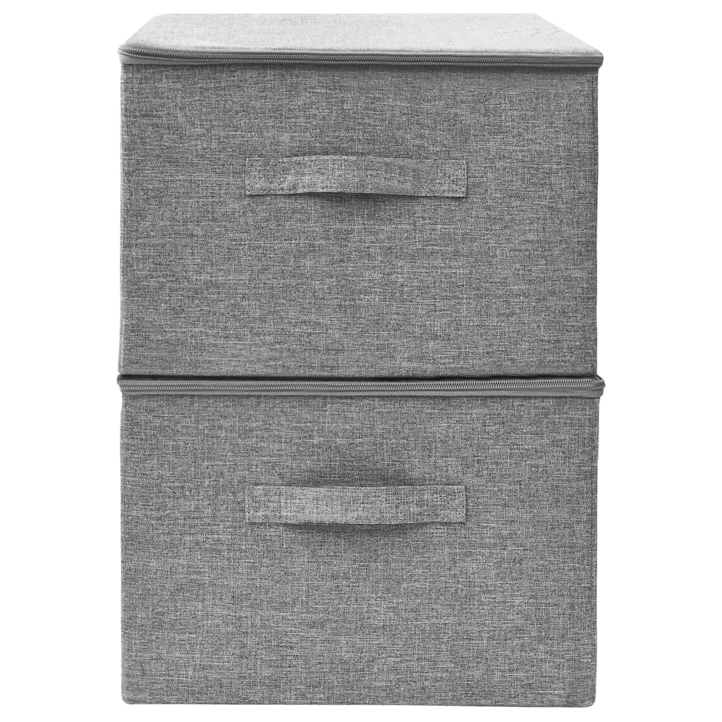 Oppbevaringsbokser 2 Stk Stoff 43X34X23 Cm Grå
