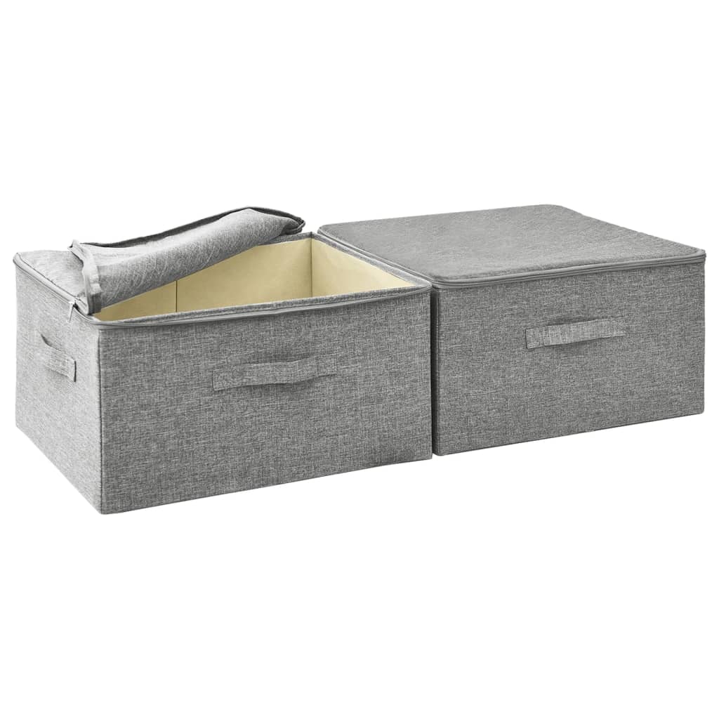 Oppbevaringsbokser 2 Stk Stoff 43X34X23 Cm Grå